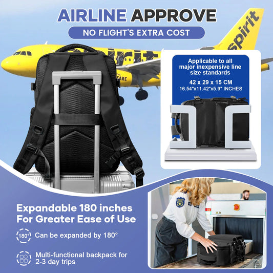 Men’s Vacuum Compression Travel Backpack – 40x20x25 Cabin Size